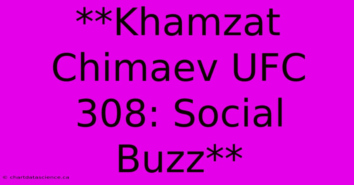 **Khamzat Chimaev UFC 308: Social Buzz**