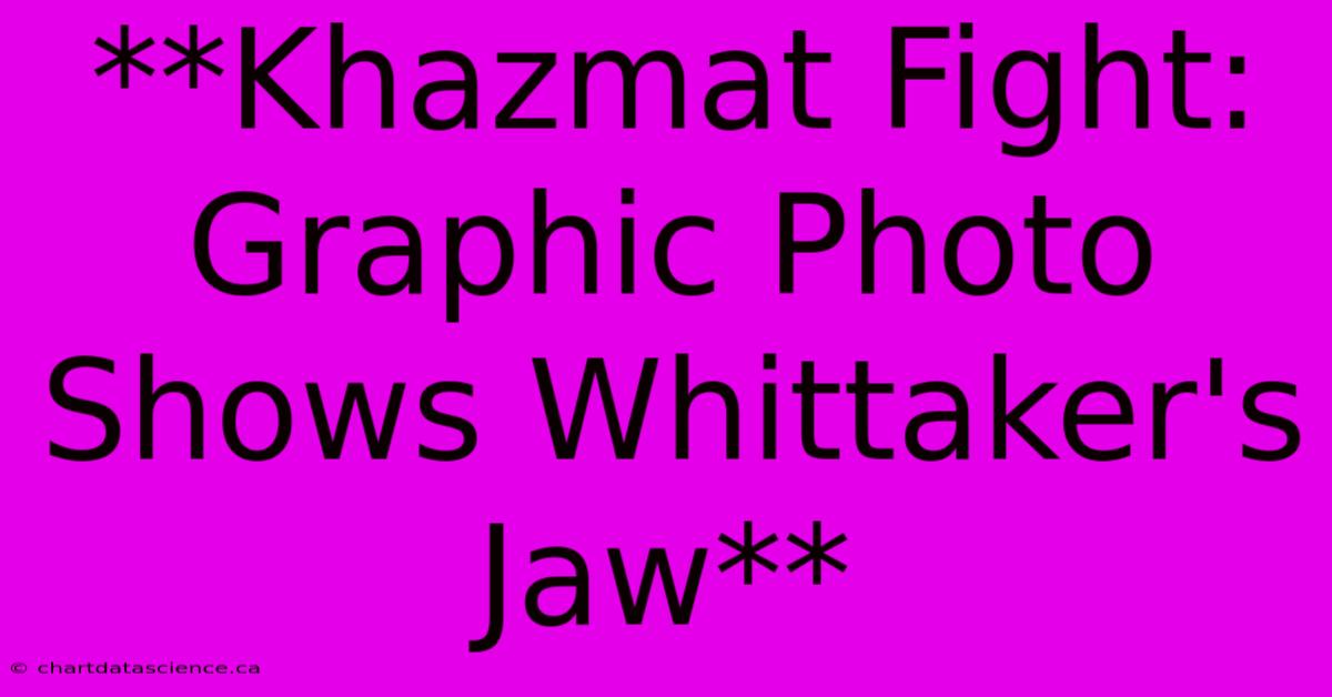 **Khazmat Fight: Graphic Photo Shows Whittaker's Jaw** 