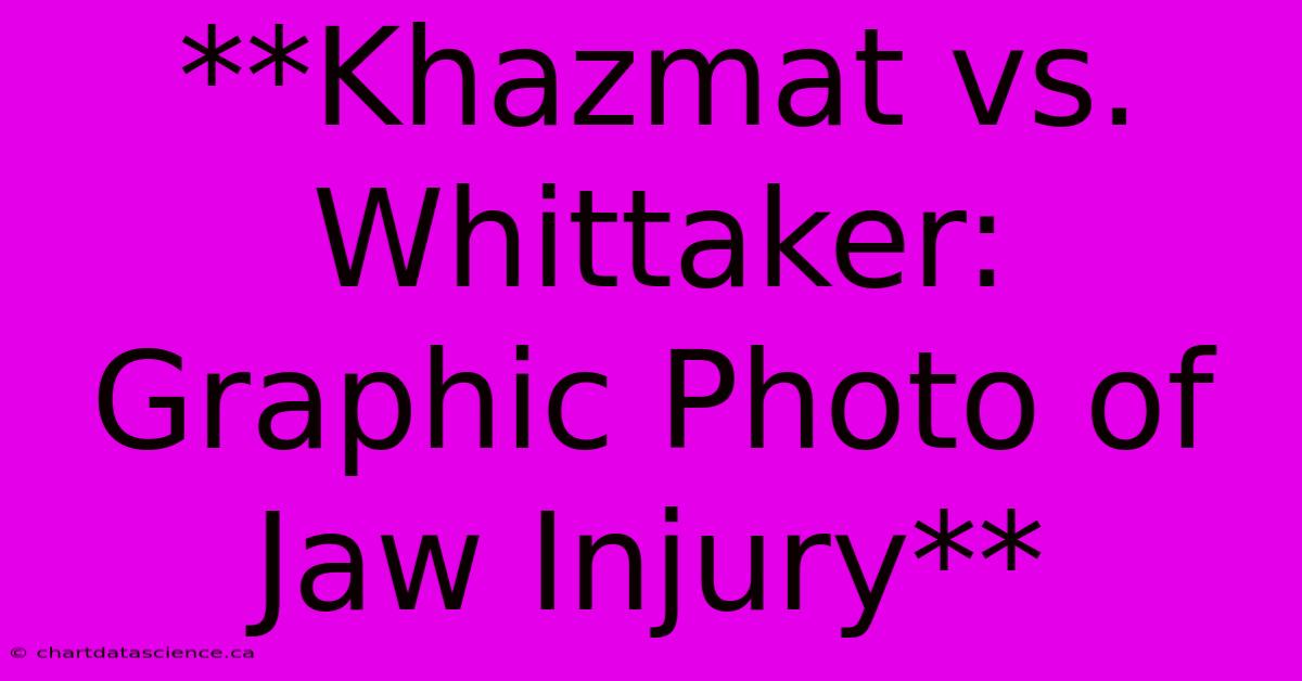 **Khazmat Vs. Whittaker: Graphic Photo Of Jaw Injury** 