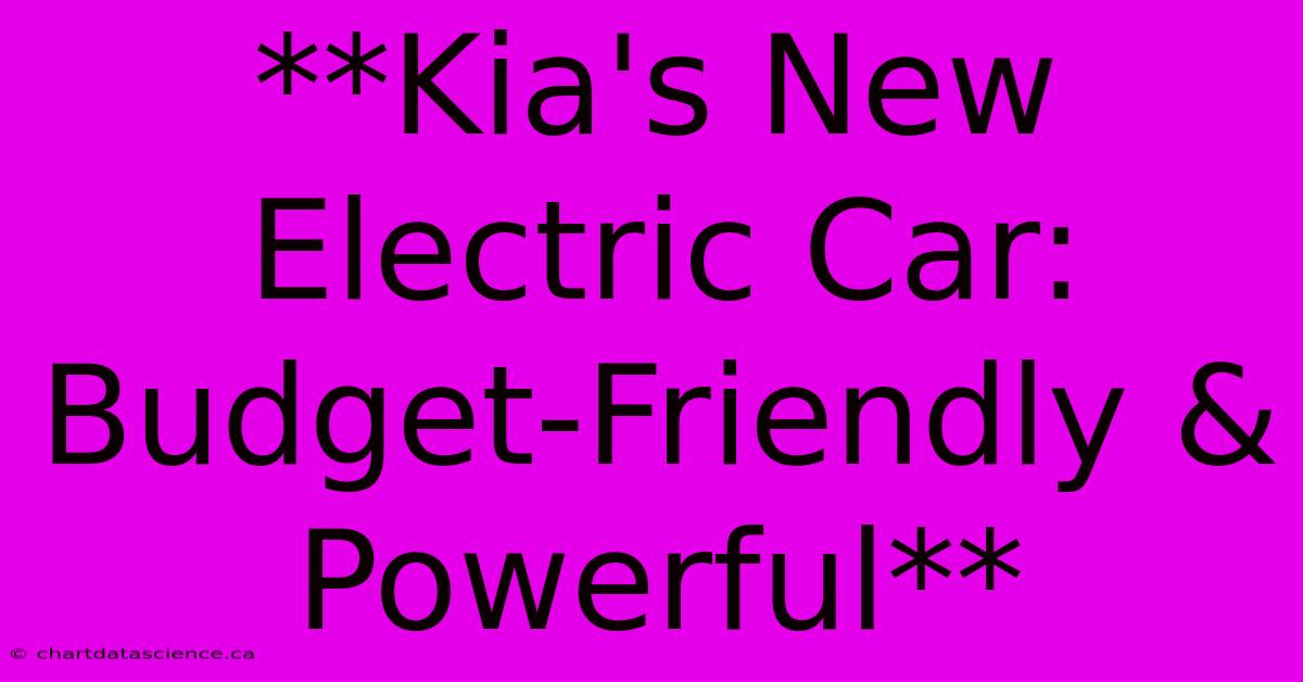 **Kia's New Electric Car: Budget-Friendly & Powerful** 