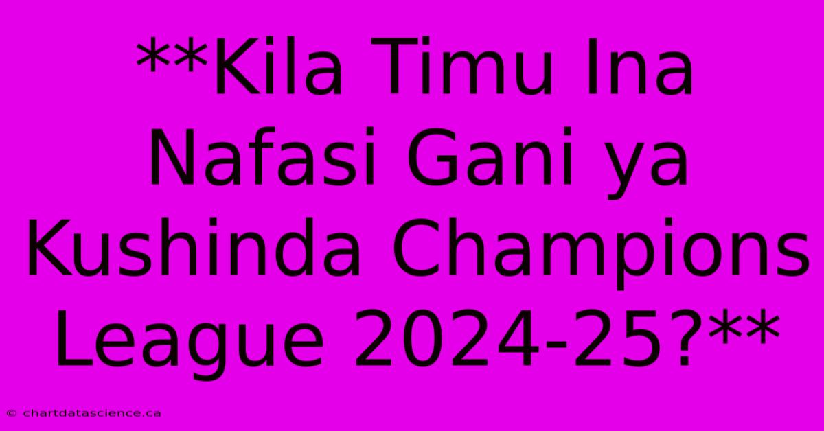 **Kila Timu Ina Nafasi Gani Ya Kushinda Champions League 2024-25?**