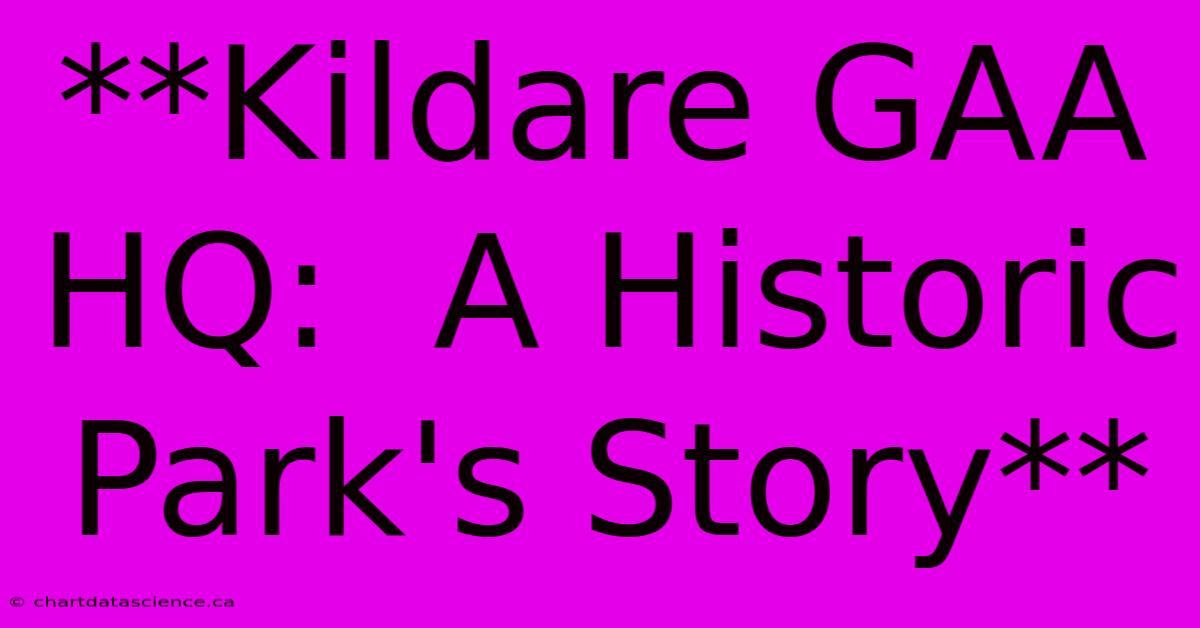 **Kildare GAA HQ:  A Historic Park's Story**