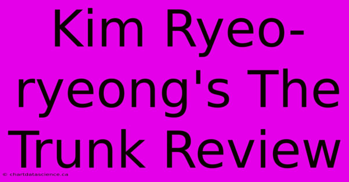 Kim Ryeo-ryeong's The Trunk Review