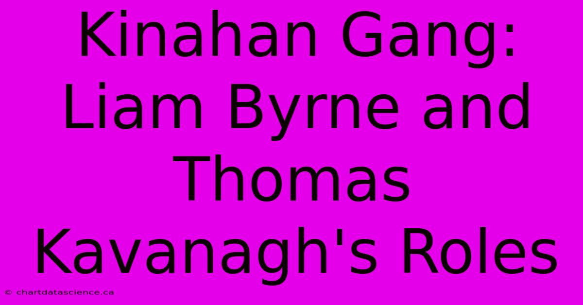 Kinahan Gang: Liam Byrne And Thomas Kavanagh's Roles