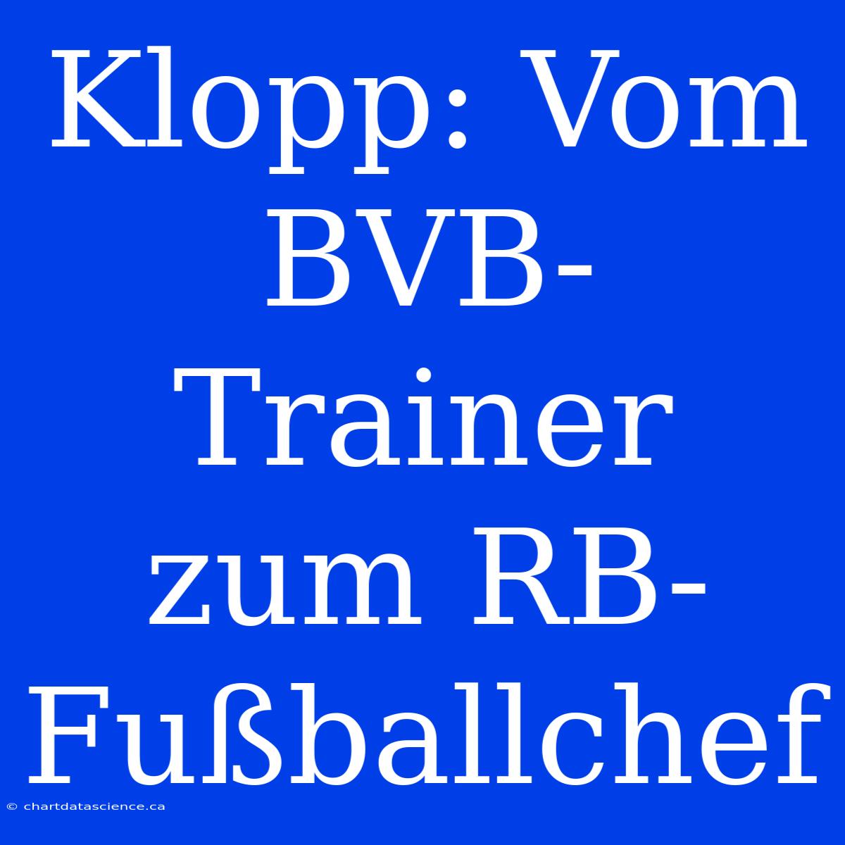 Klopp: Vom BVB-Trainer Zum RB-Fußballchef