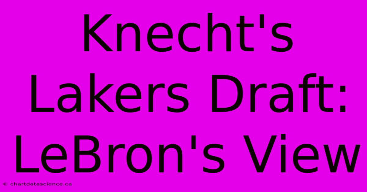 Knecht's Lakers Draft: LeBron's View