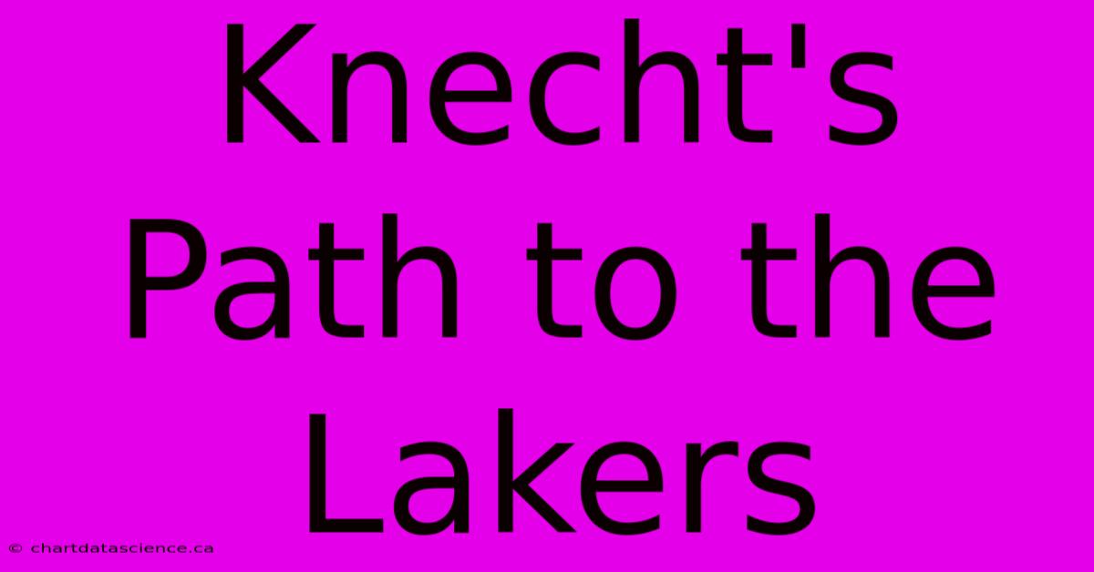 Knecht's Path To The Lakers