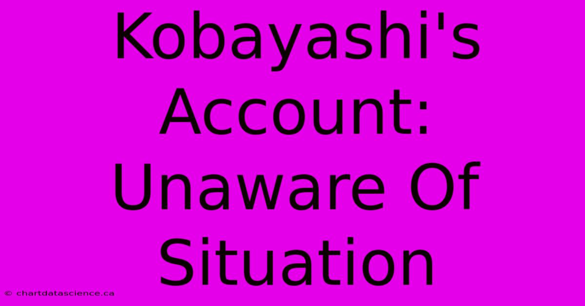 Kobayashi's Account:  Unaware Of Situation