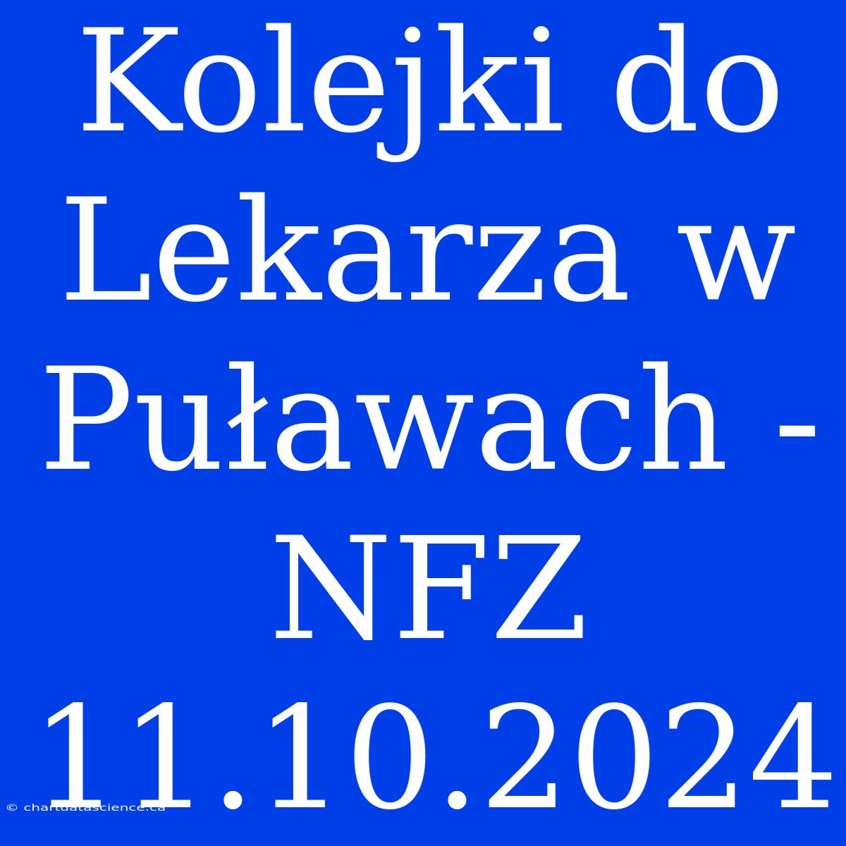 Kolejki Do Lekarza W Puławach - NFZ 11.10.2024