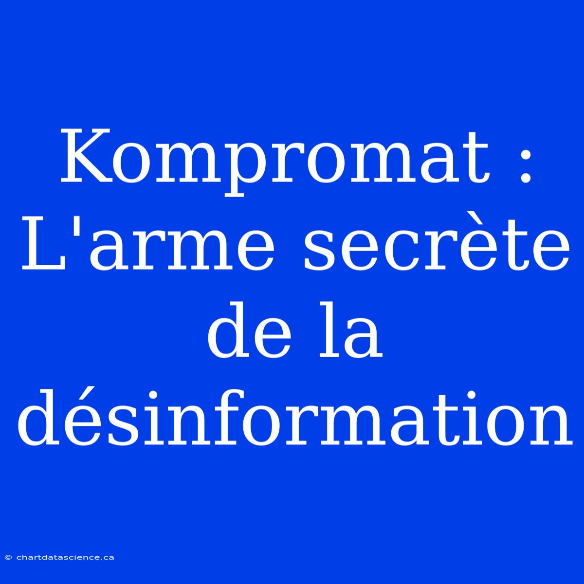 Kompromat : L'arme Secrète De La Désinformation