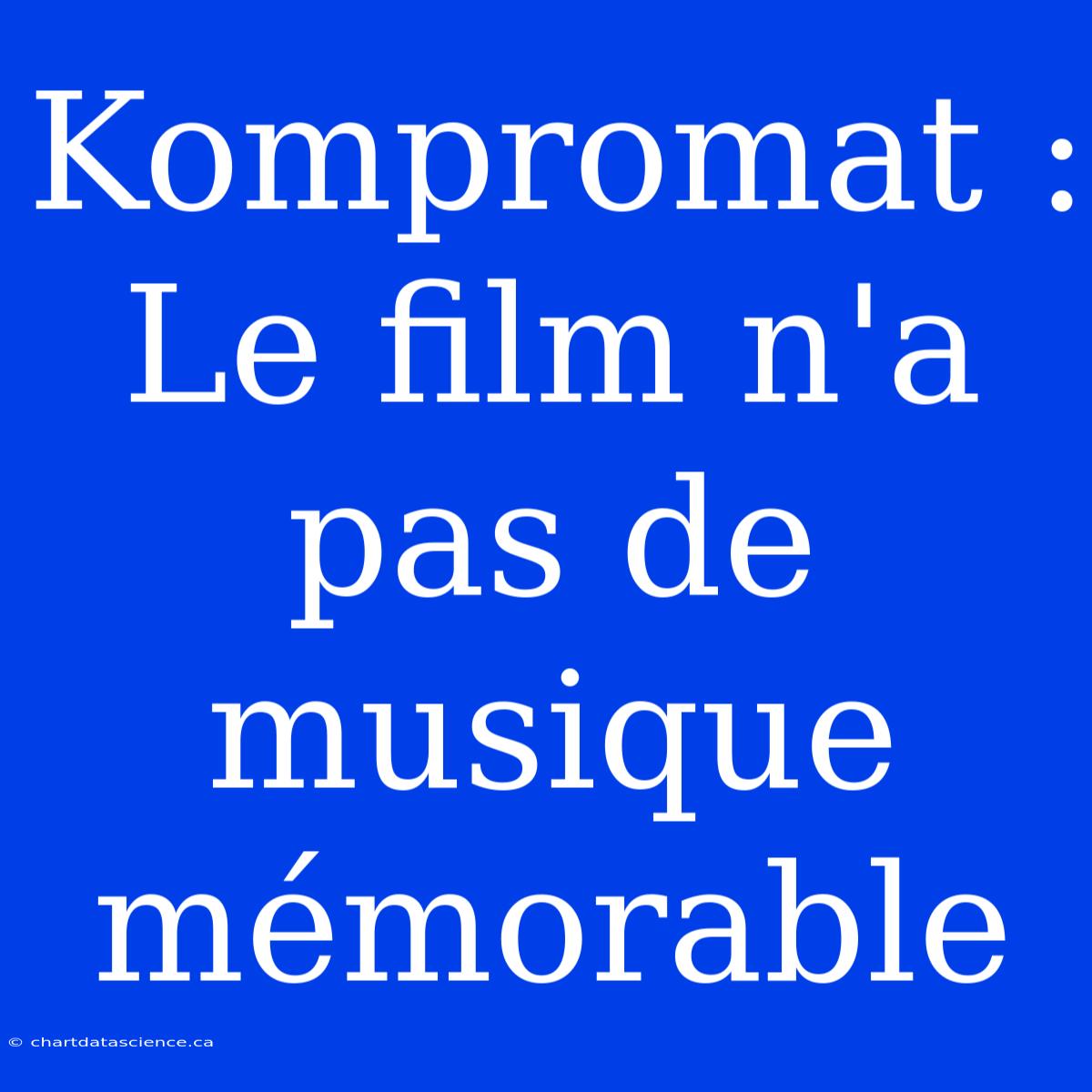 Kompromat : Le Film N'a Pas De Musique Mémorable