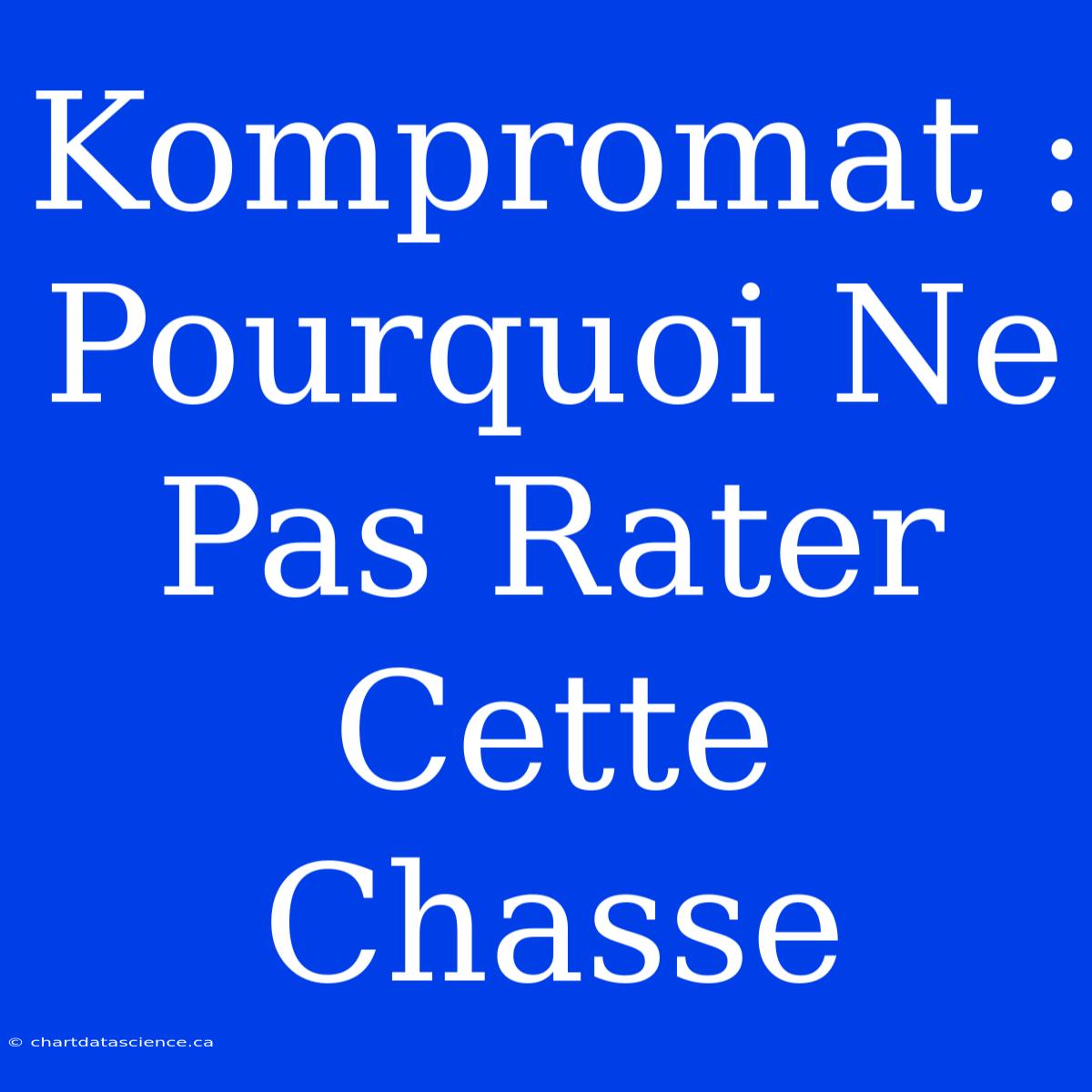 Kompromat : Pourquoi Ne Pas Rater Cette Chasse