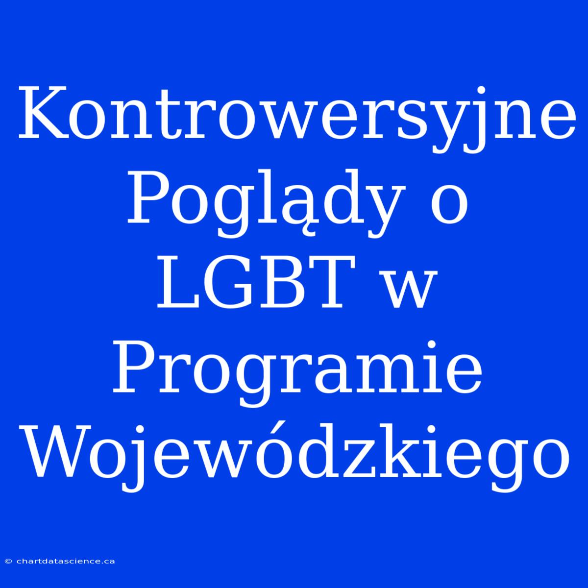 Kontrowersyjne Poglądy O LGBT W Programie Wojewódzkiego