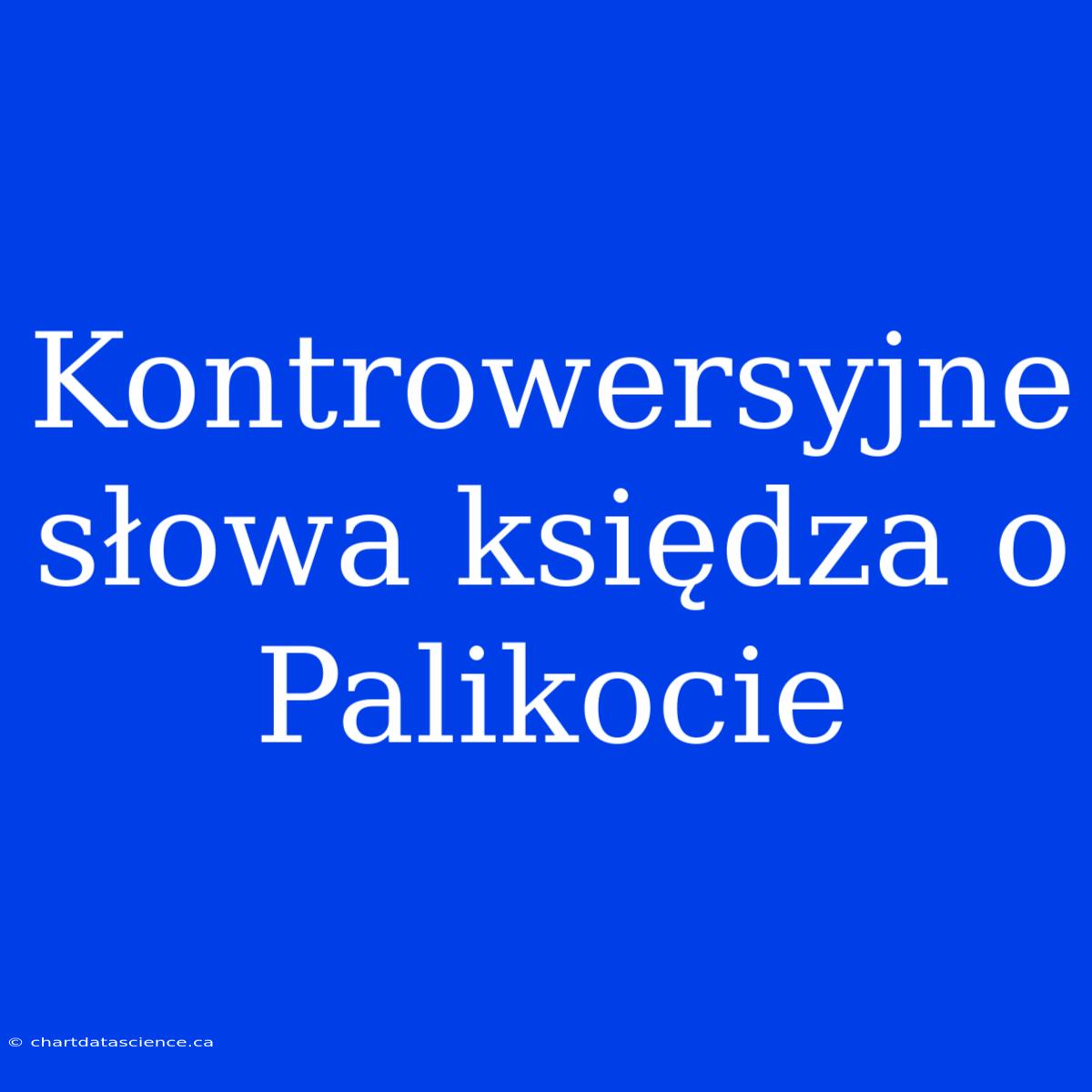 Kontrowersyjne Słowa Księdza O Palikocie