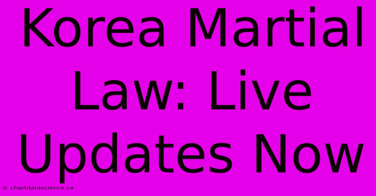 Korea Martial Law: Live Updates Now