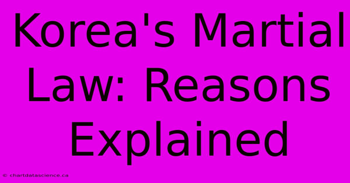 Korea's Martial Law: Reasons Explained