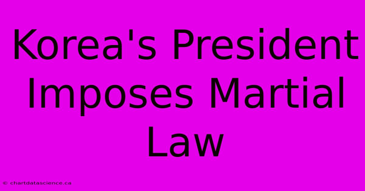 Korea's President Imposes Martial Law