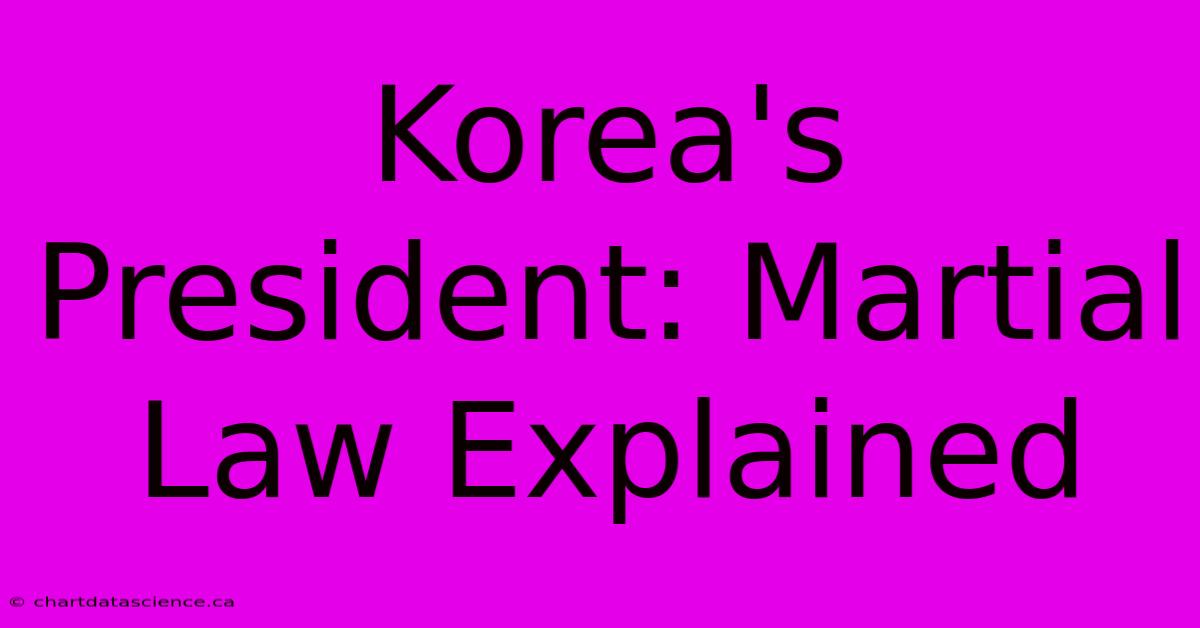 Korea's President: Martial Law Explained