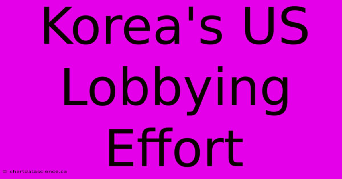 Korea's US Lobbying Effort