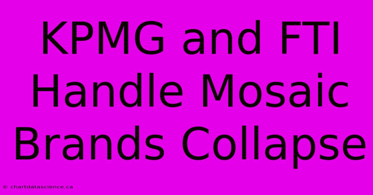 KPMG And FTI Handle Mosaic Brands Collapse