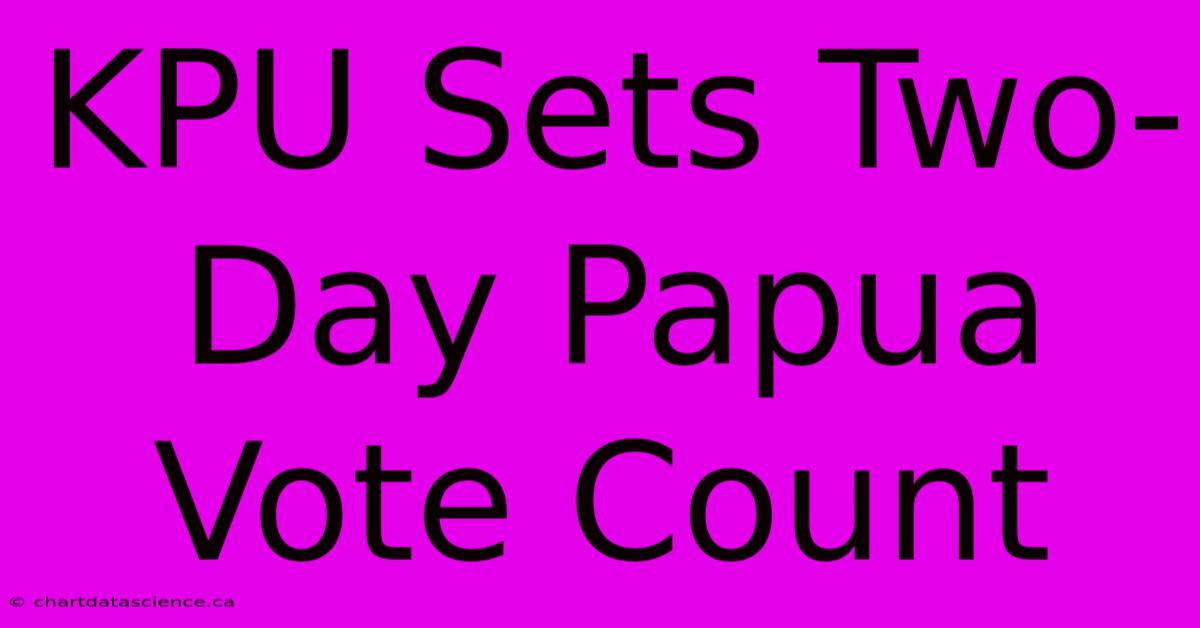 KPU Sets Two-Day Papua Vote Count