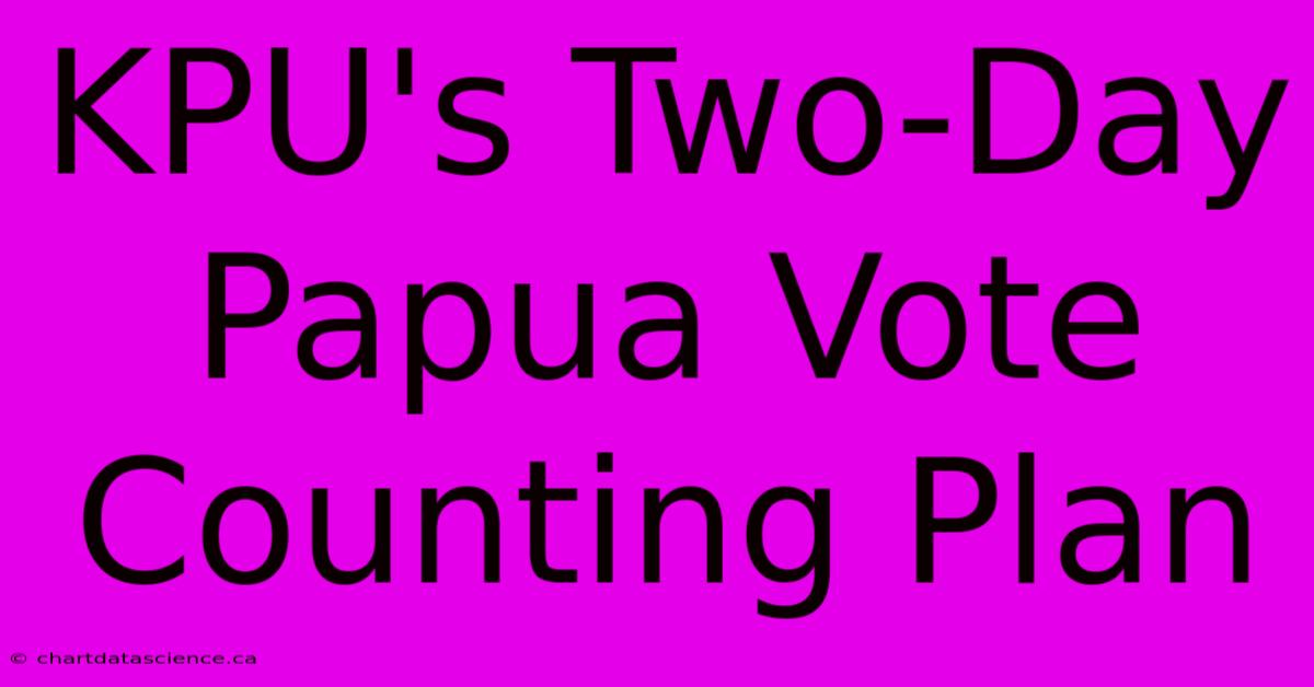 KPU's Two-Day Papua Vote Counting Plan