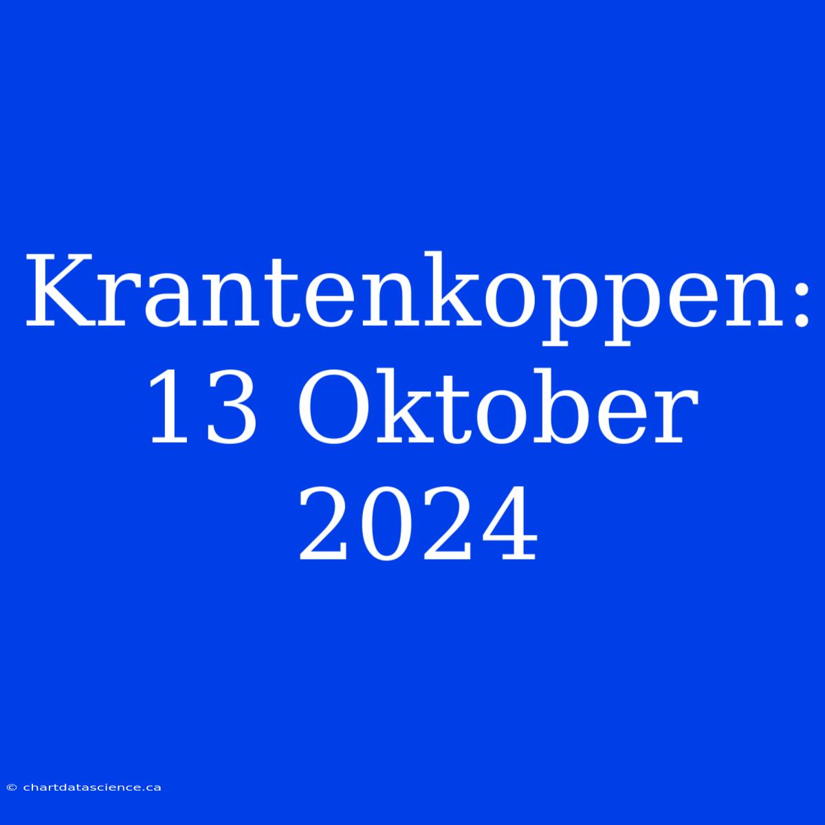 Krantenkoppen: 13 Oktober 2024