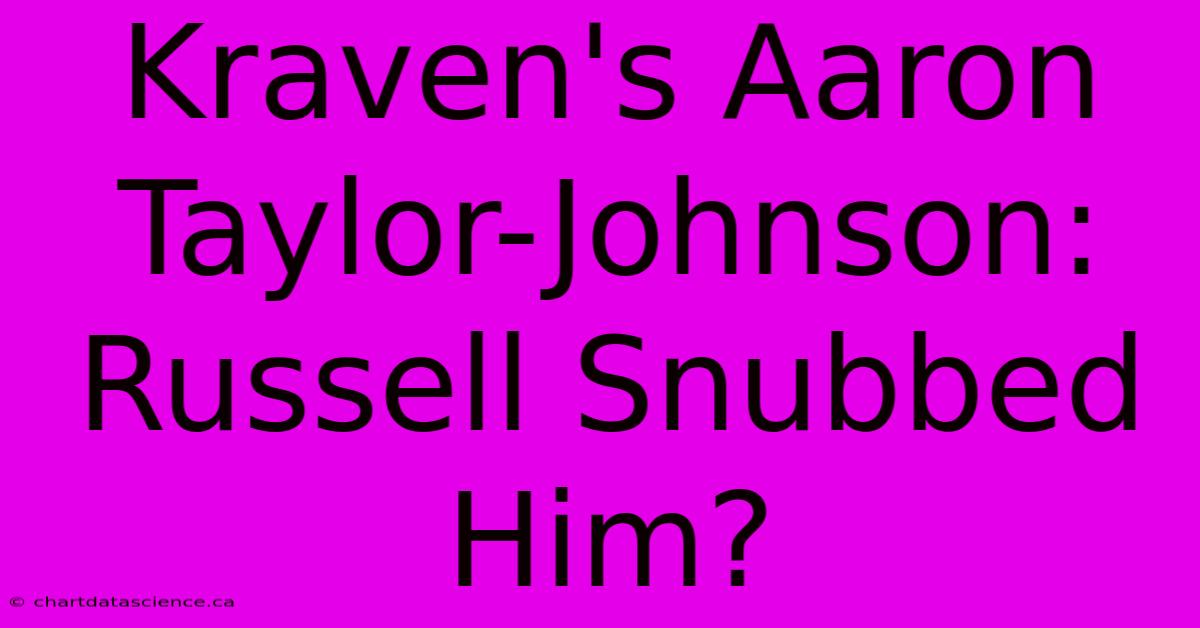 Kraven's Aaron Taylor-Johnson:  Russell Snubbed Him?