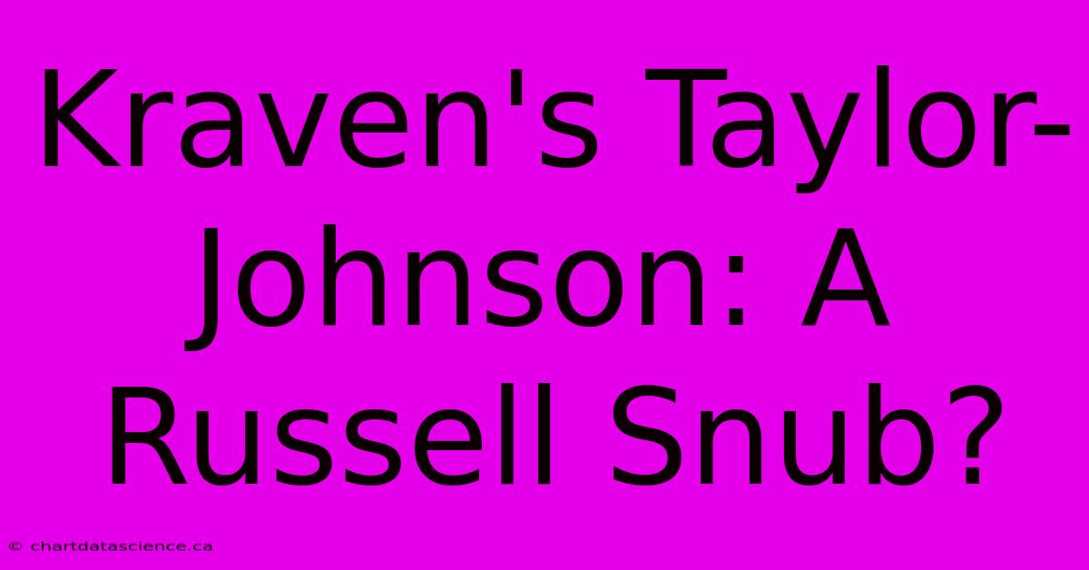 Kraven's Taylor-Johnson: A Russell Snub?