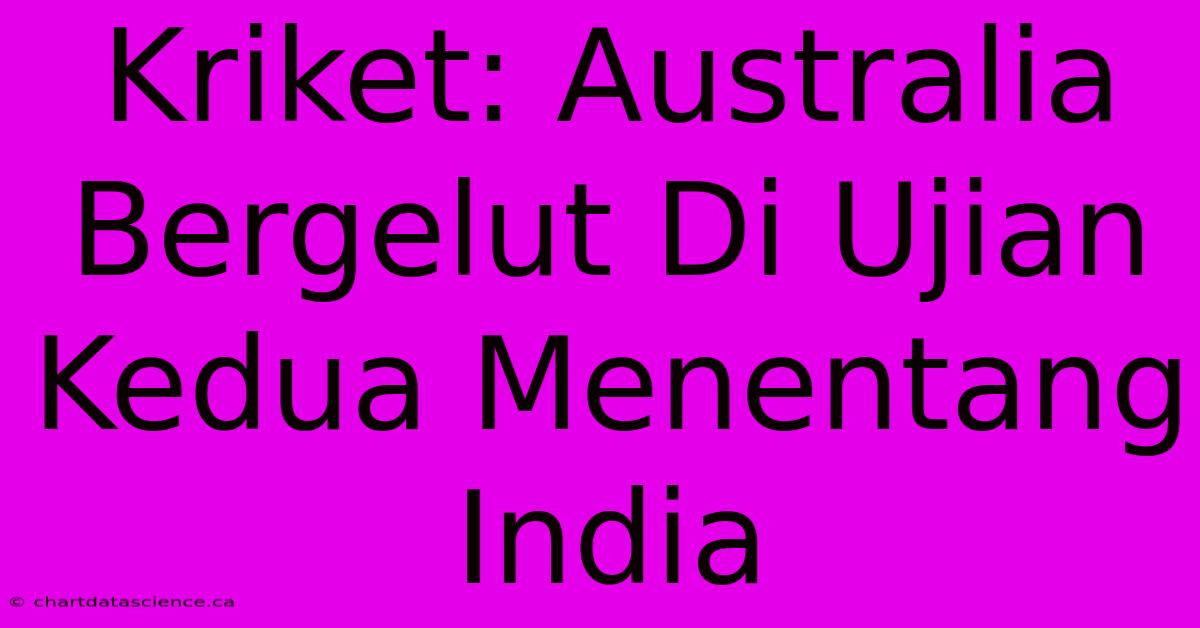 Kriket: Australia Bergelut Di Ujian Kedua Menentang India