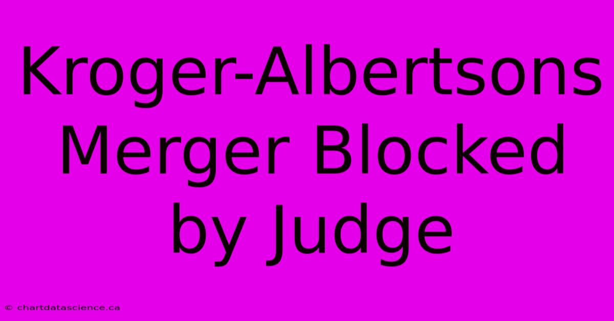 Kroger-Albertsons Merger Blocked By Judge