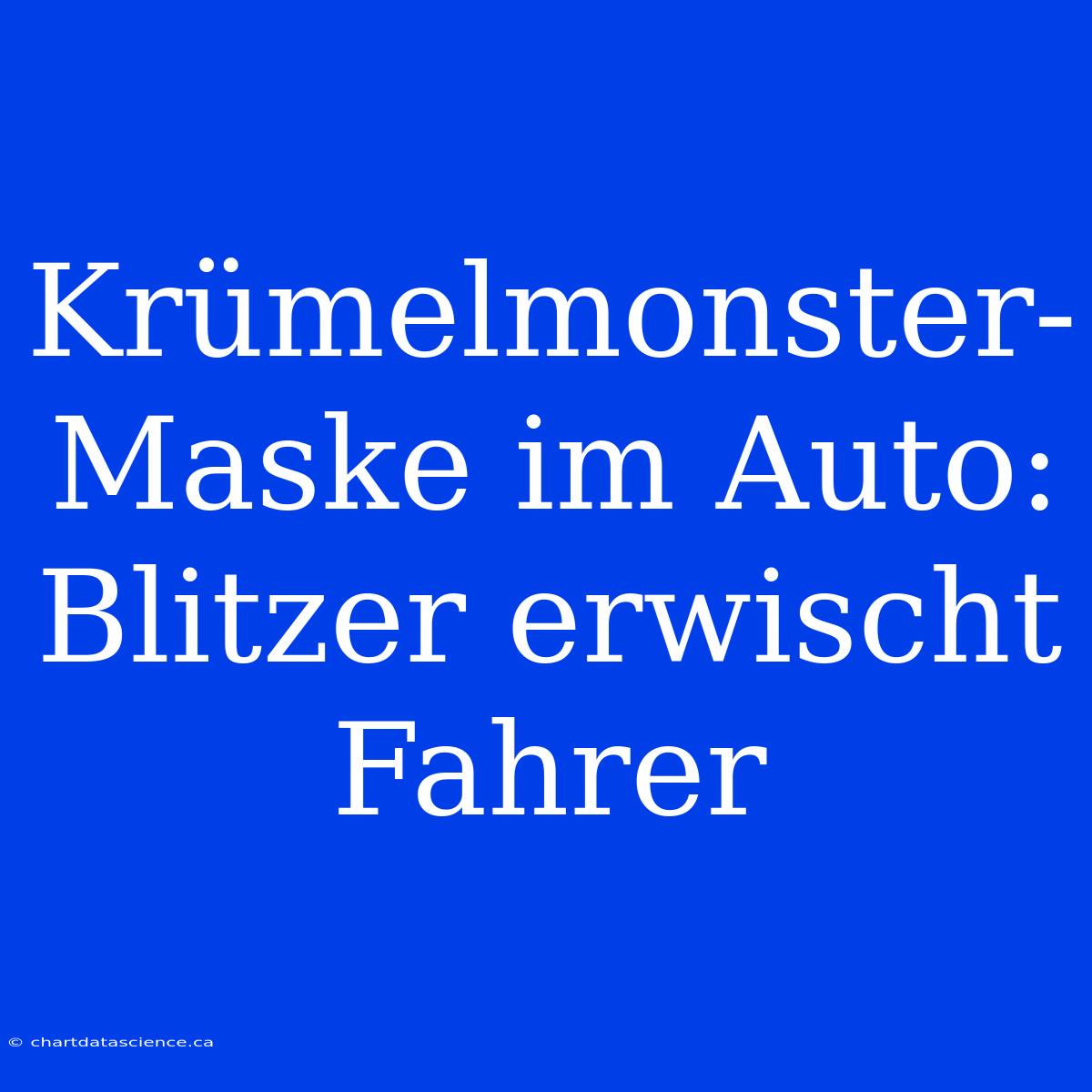 Krümelmonster-Maske Im Auto: Blitzer Erwischt Fahrer