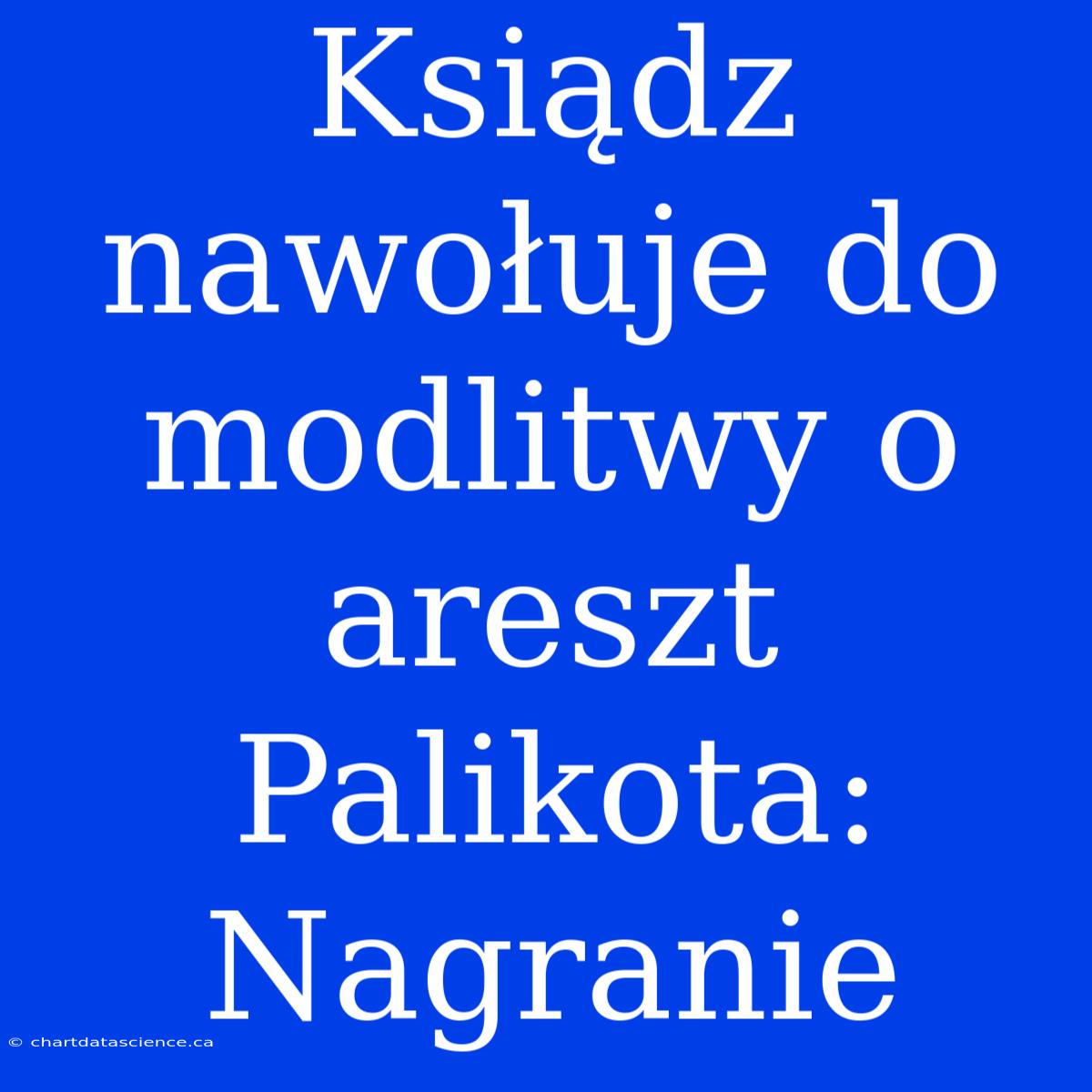 Ksiądz Nawołuje Do Modlitwy O Areszt Palikota: Nagranie