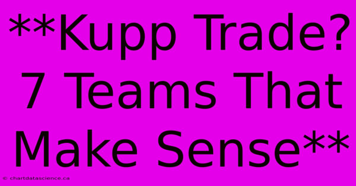 **Kupp Trade? 7 Teams That Make Sense**