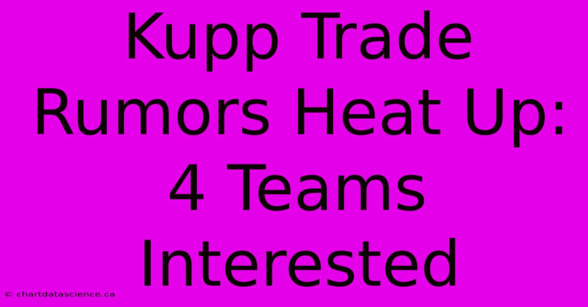 Kupp Trade Rumors Heat Up: 4 Teams Interested