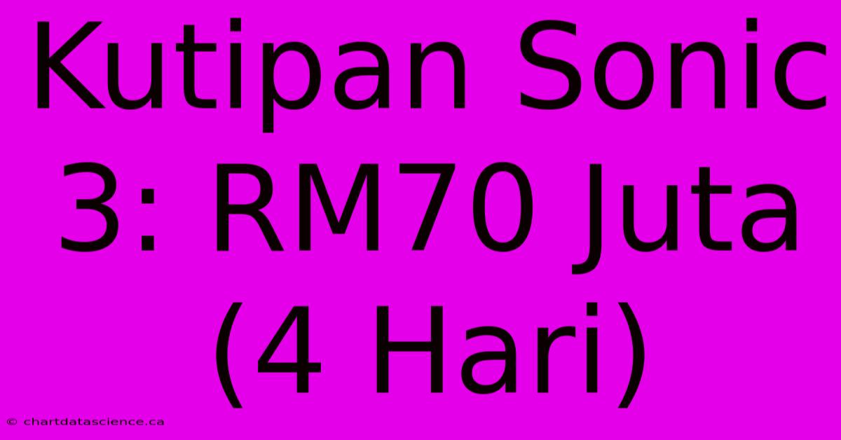 Kutipan Sonic 3: RM70 Juta (4 Hari)