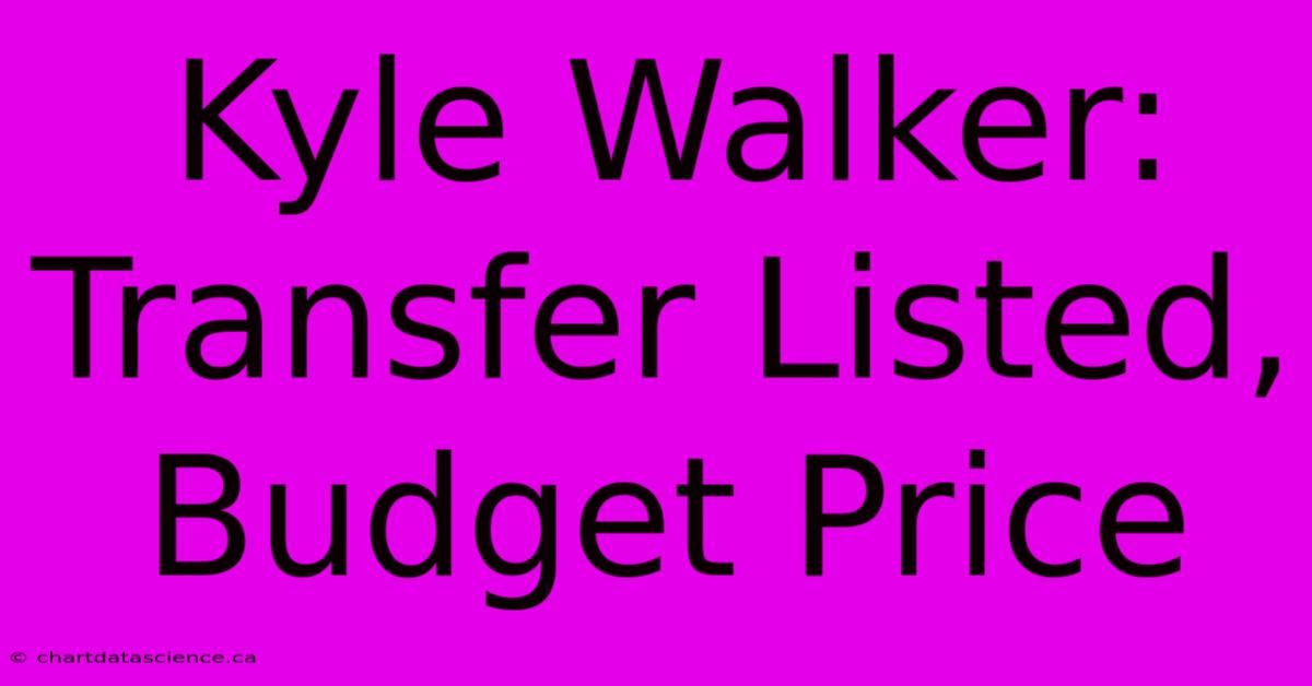 Kyle Walker:  Transfer Listed, Budget Price