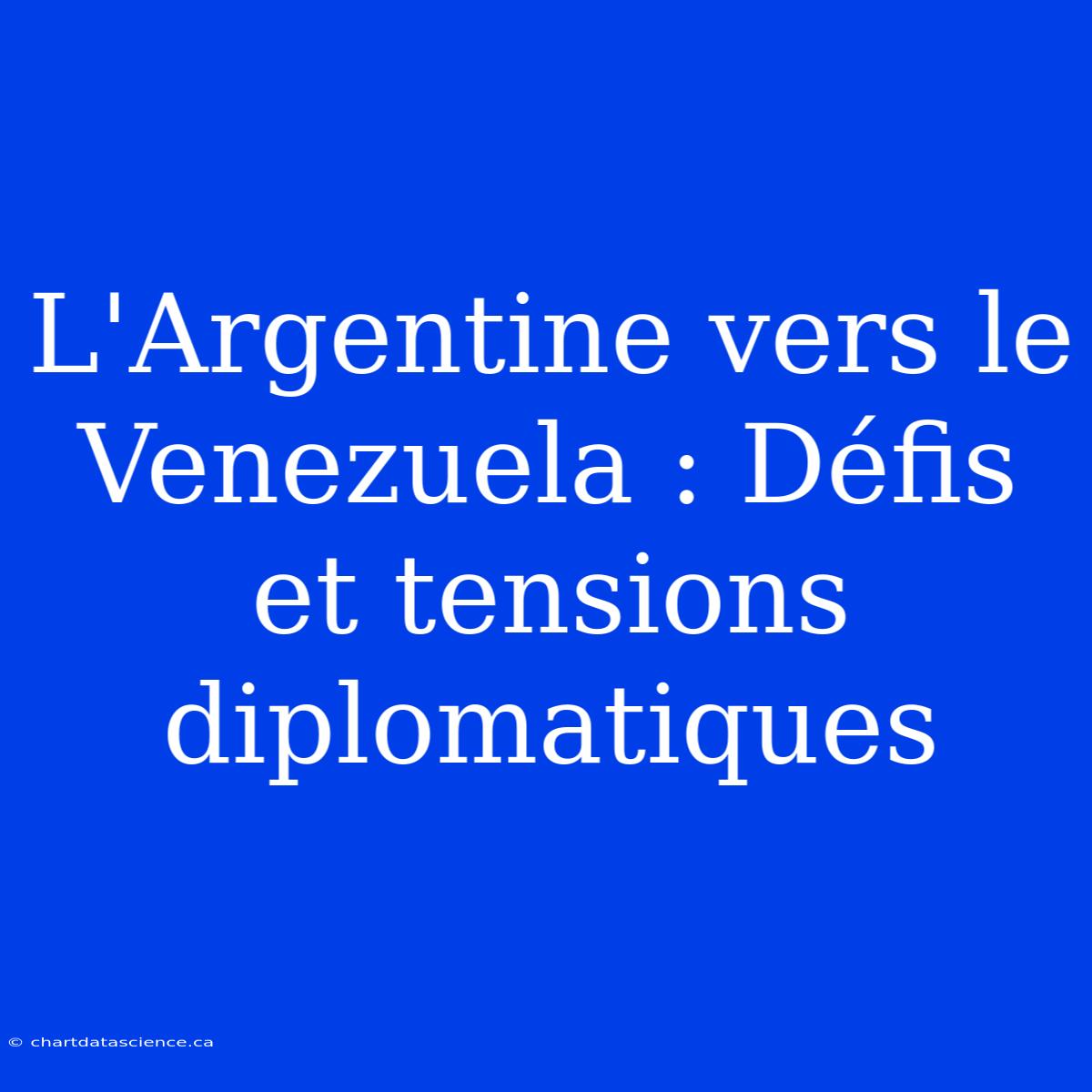 L'Argentine Vers Le Venezuela : Défis Et Tensions Diplomatiques