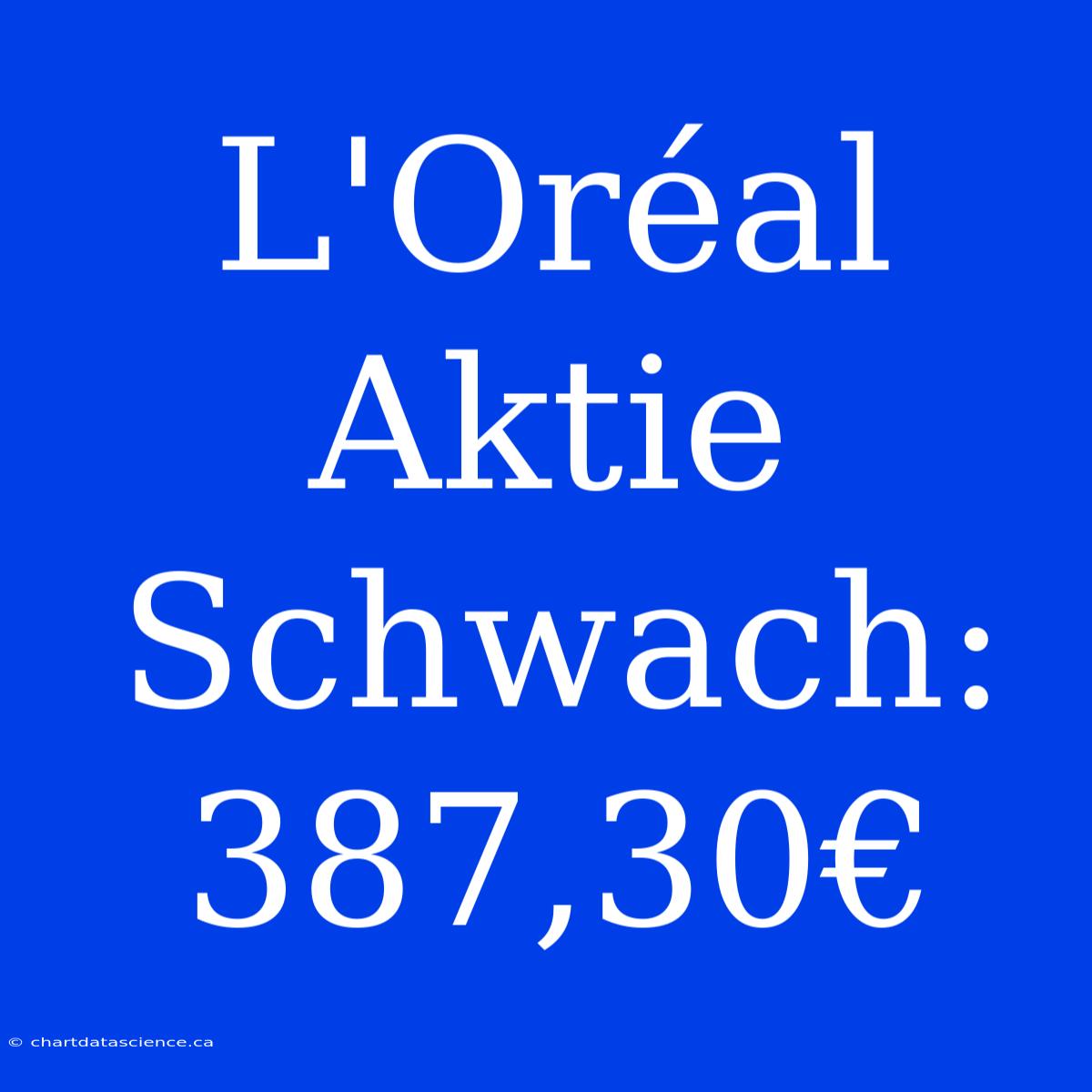 L'Oréal Aktie Schwach: 387,30€