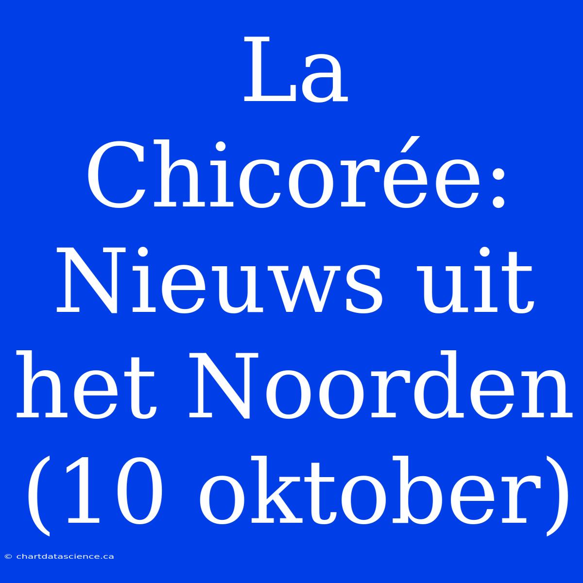 La Chicorée: Nieuws Uit Het Noorden (10 Oktober)