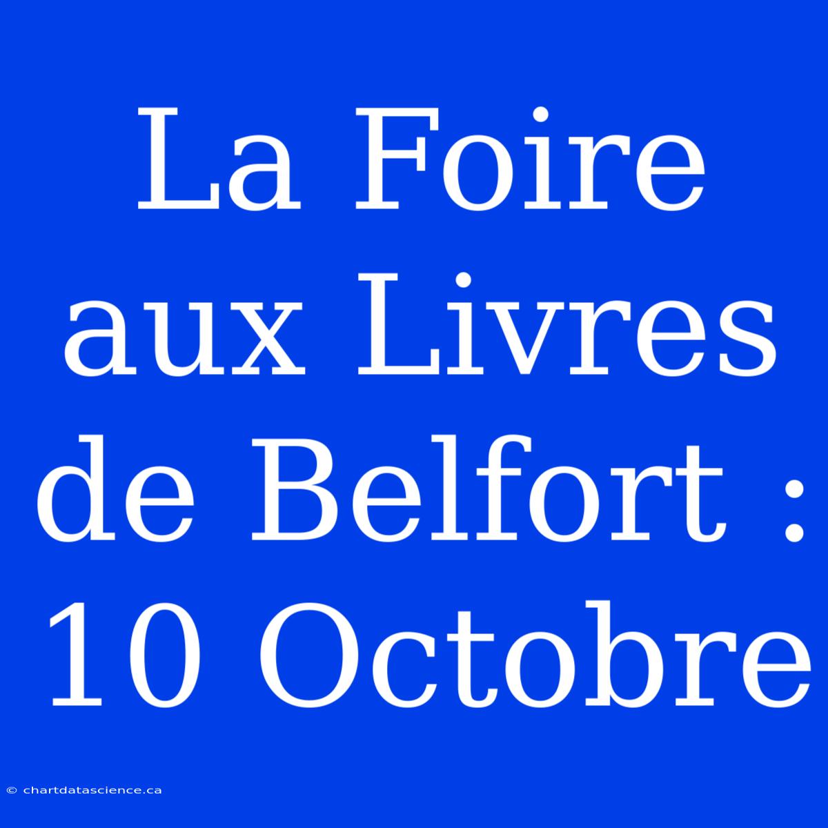 La Foire Aux Livres De Belfort : 10 Octobre