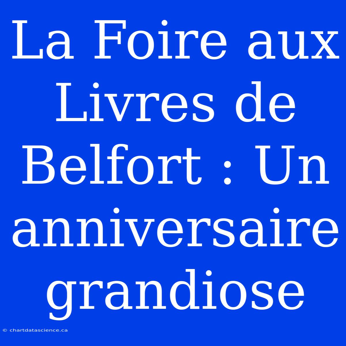 La Foire Aux Livres De Belfort : Un Anniversaire Grandiose