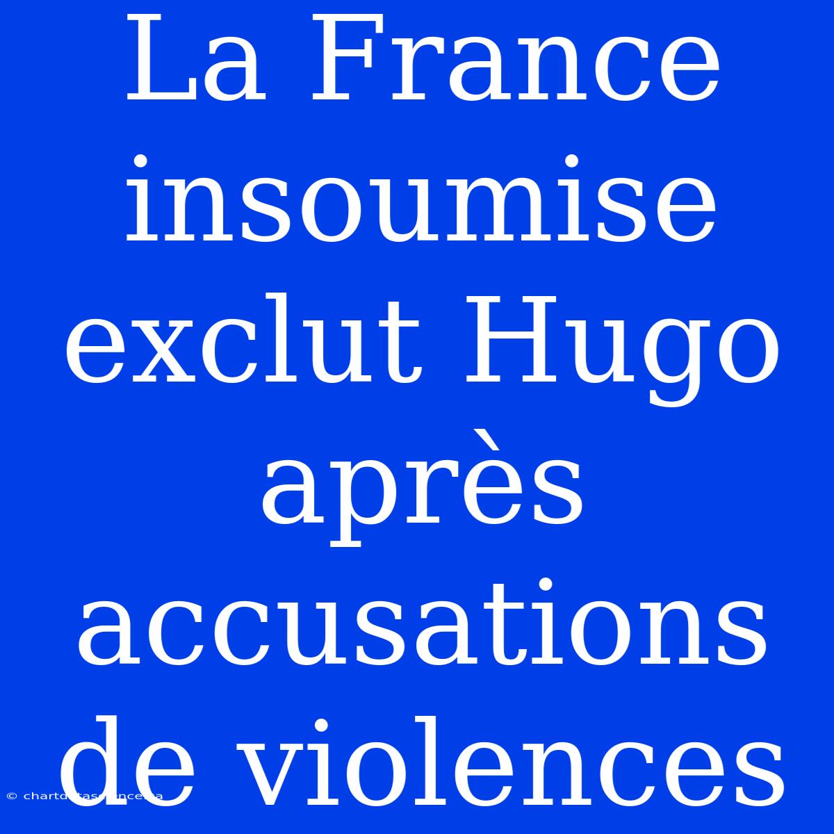 La France Insoumise Exclut Hugo Après Accusations De Violences