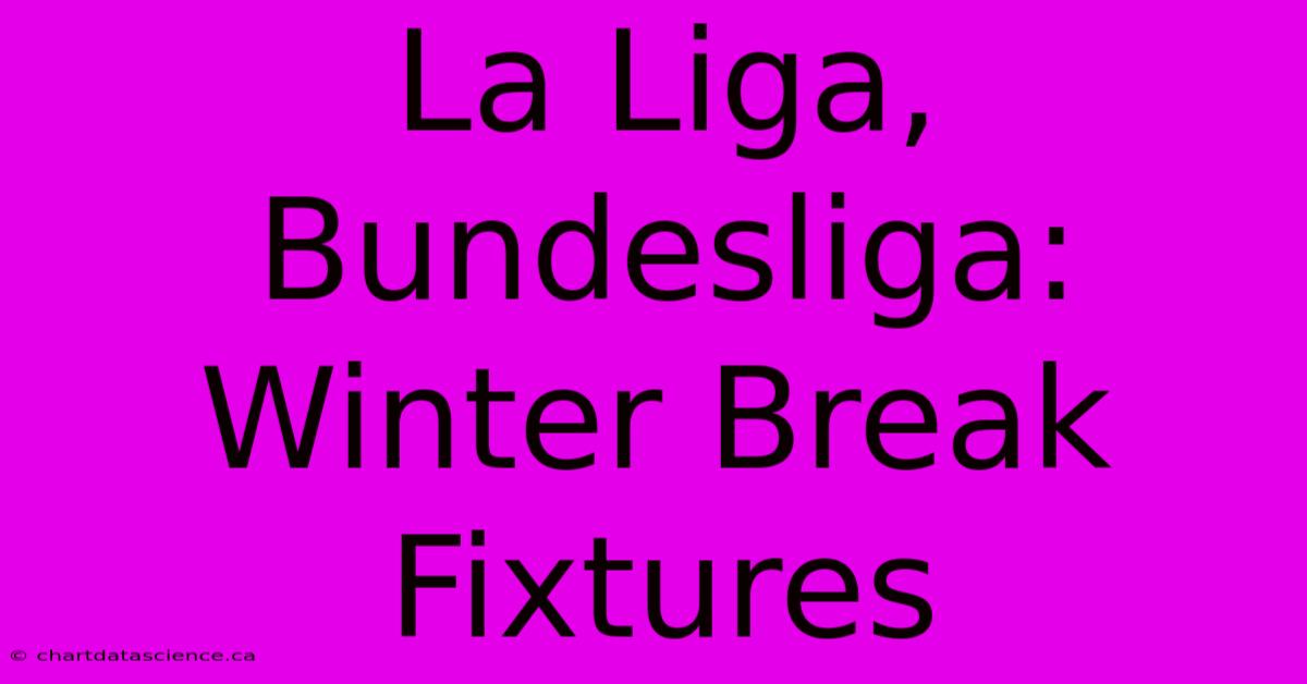 La Liga, Bundesliga: Winter Break Fixtures