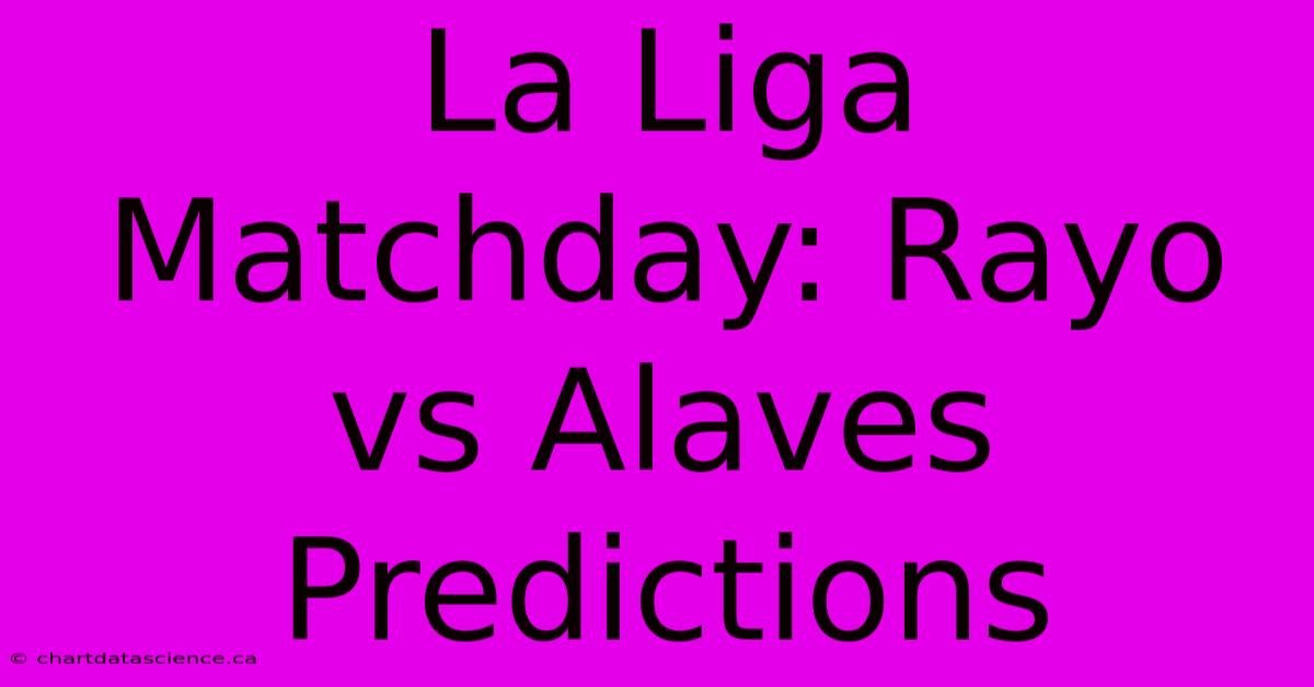 La Liga Matchday: Rayo Vs Alaves Predictions 