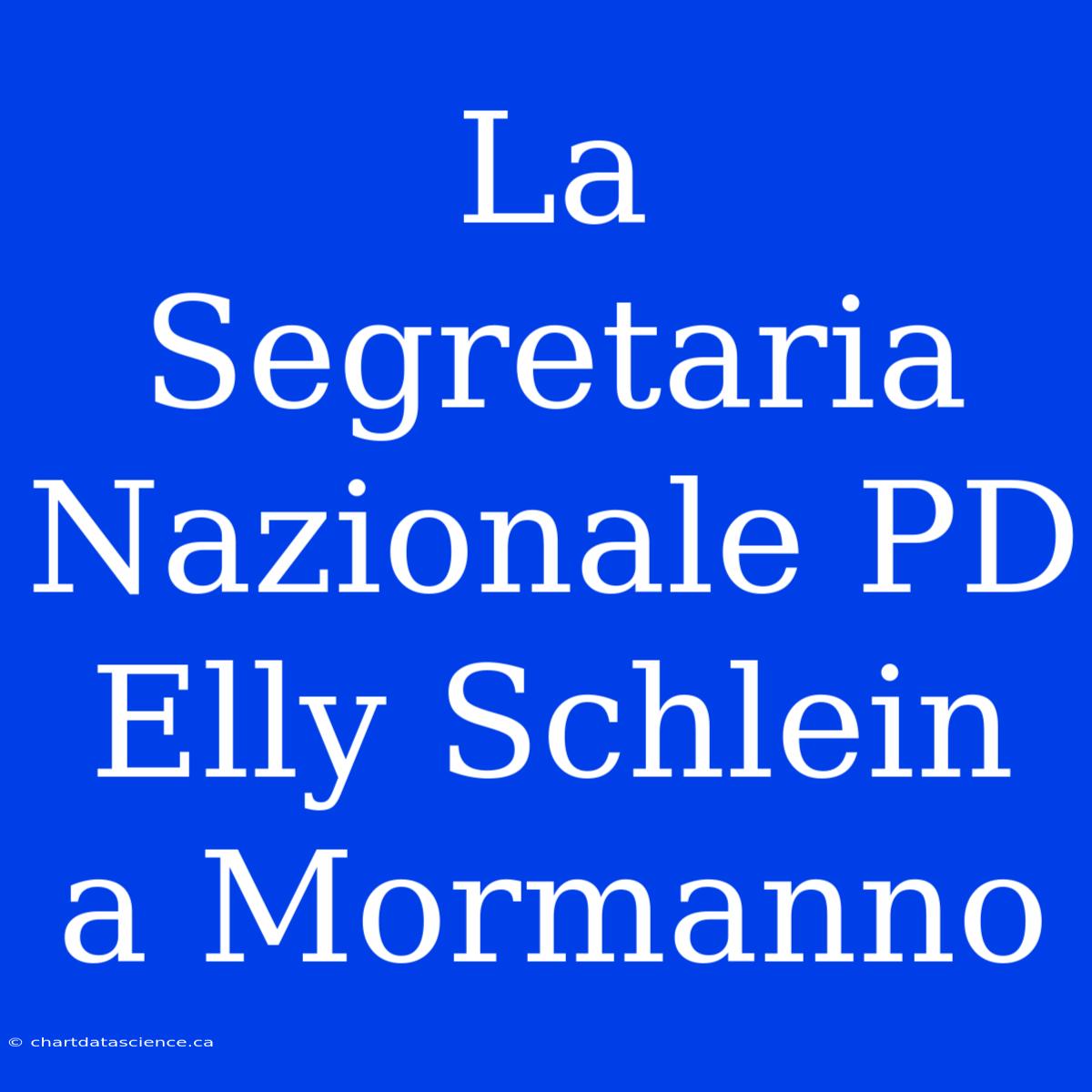 La Segretaria Nazionale PD Elly Schlein A Mormanno