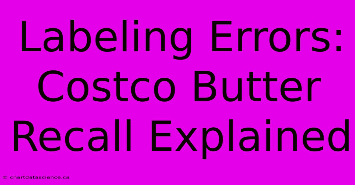 Labeling Errors: Costco Butter Recall Explained