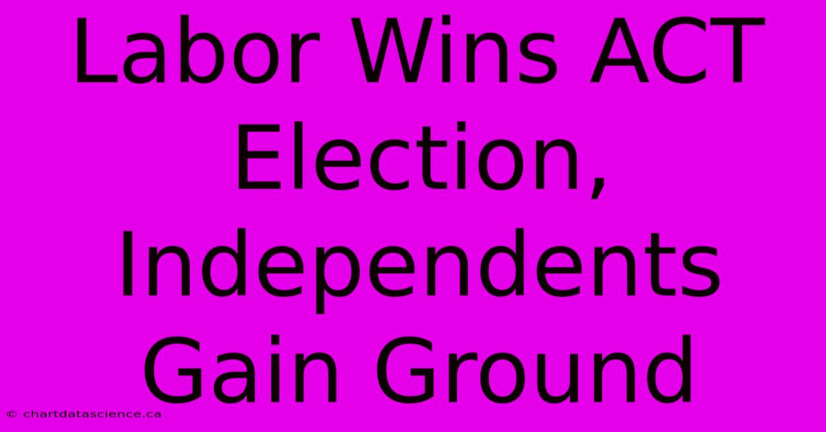 Labor Wins ACT Election, Independents Gain Ground