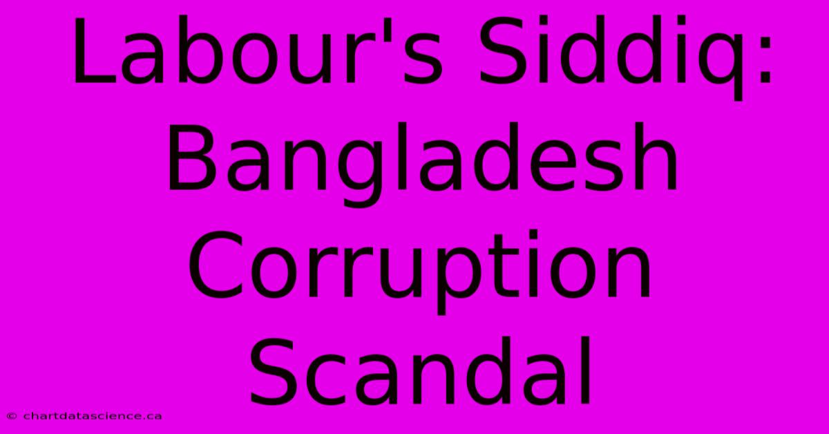 Labour's Siddiq: Bangladesh Corruption Scandal