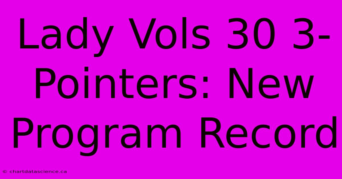 Lady Vols 30 3-Pointers: New Program Record